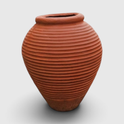 Fiber pot with lining
