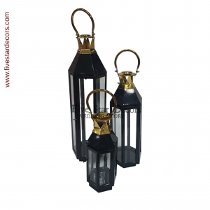 Lantern Set of 3 in Black