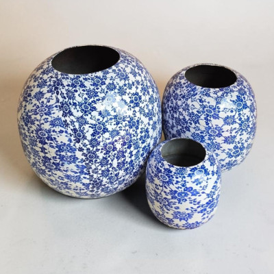 Metal Round Vase Printed