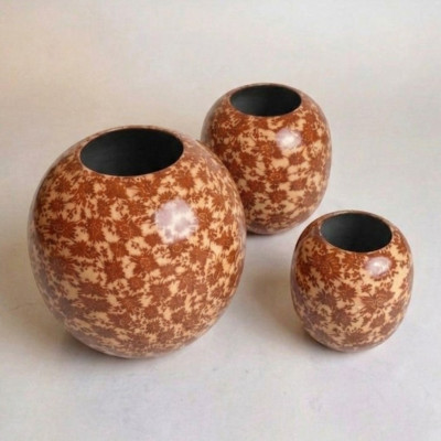 Metal Round Vase Printed