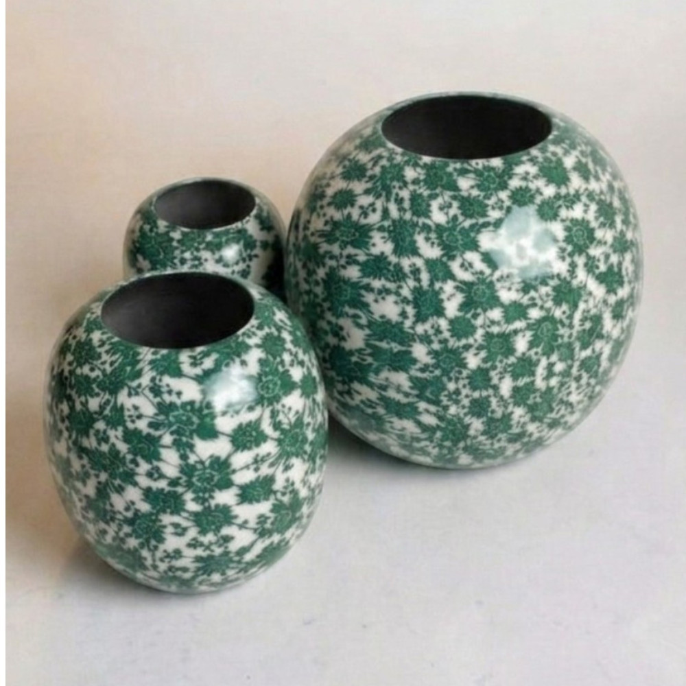 Metal Round Vase Printed