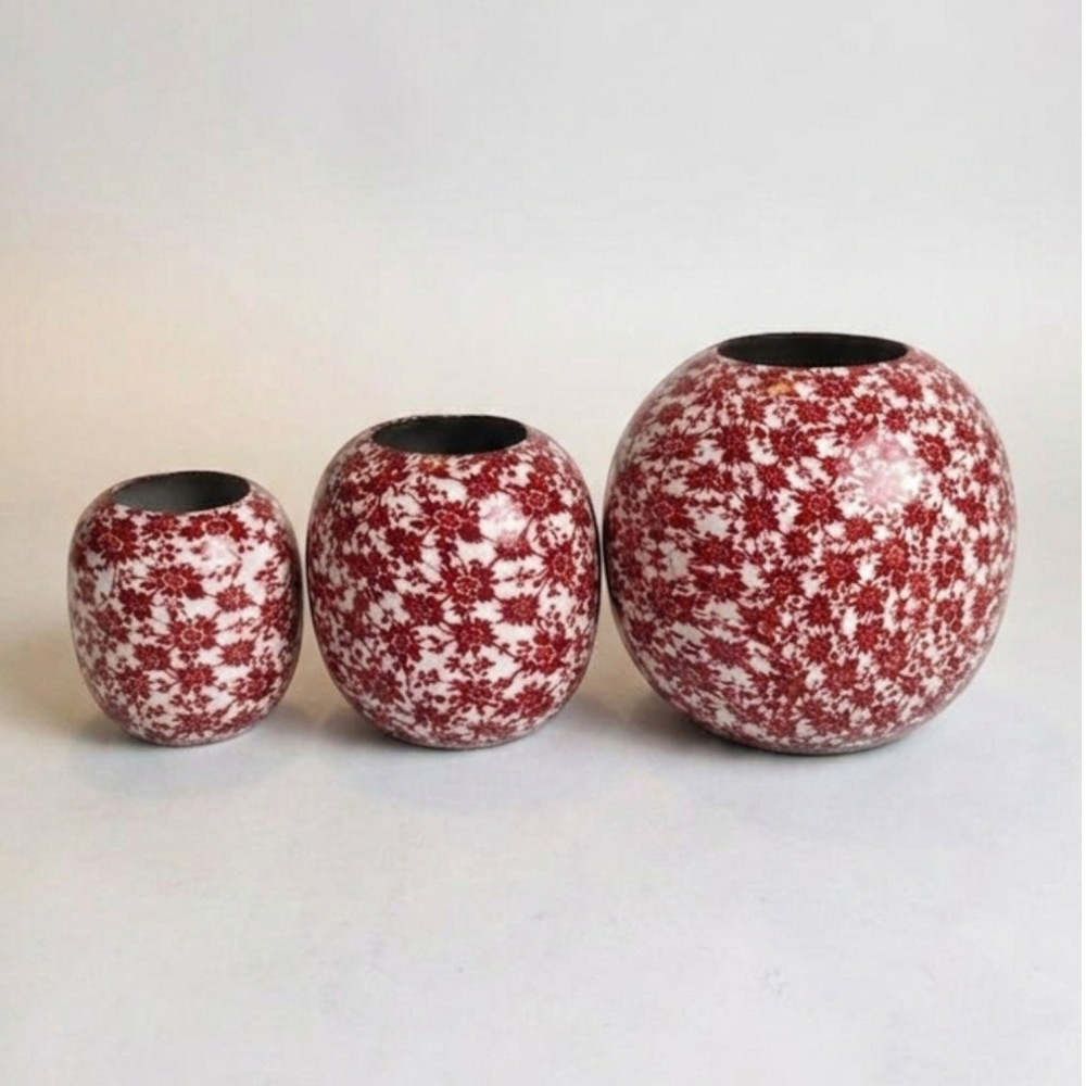 Metal Round Vase Printed