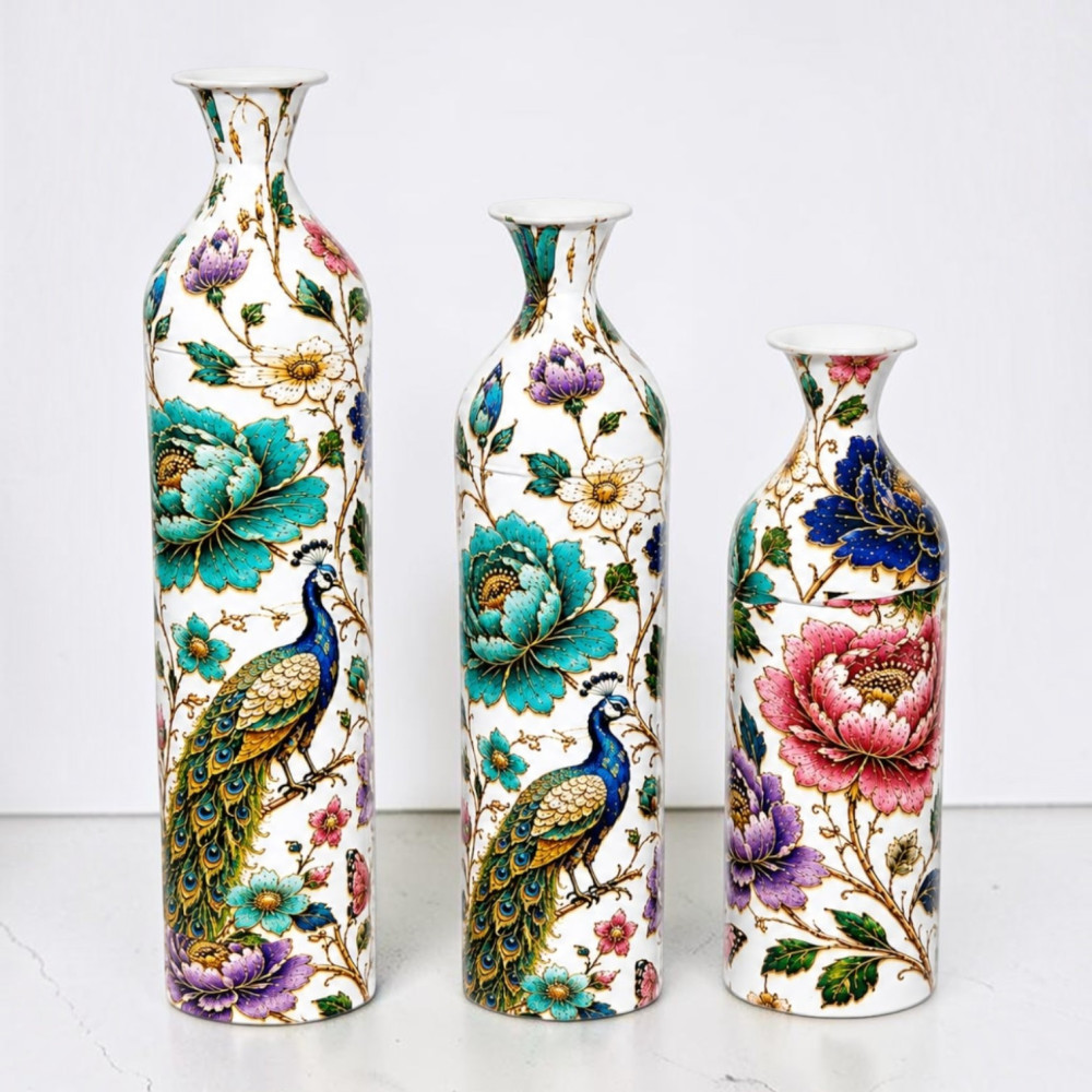Metal Bottle Vase Printed