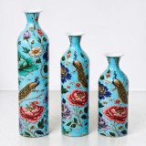 Metal Bottle Vase Printed