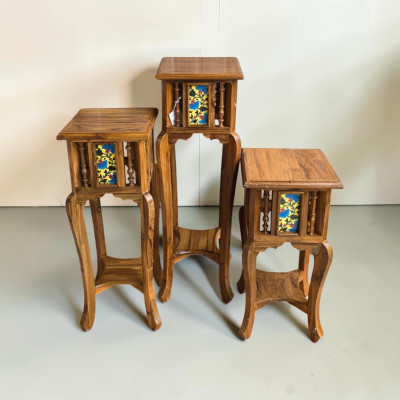 Wooden table set of 3