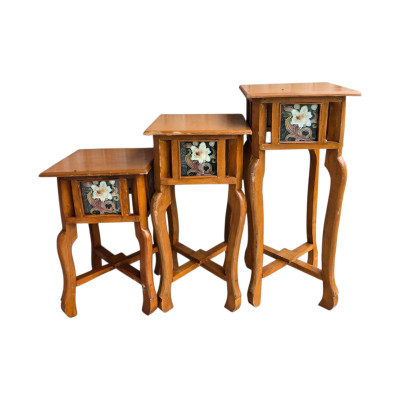 Wooden table set of 3