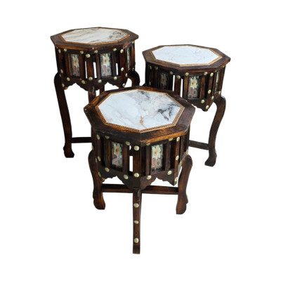 Wooden table set of 3