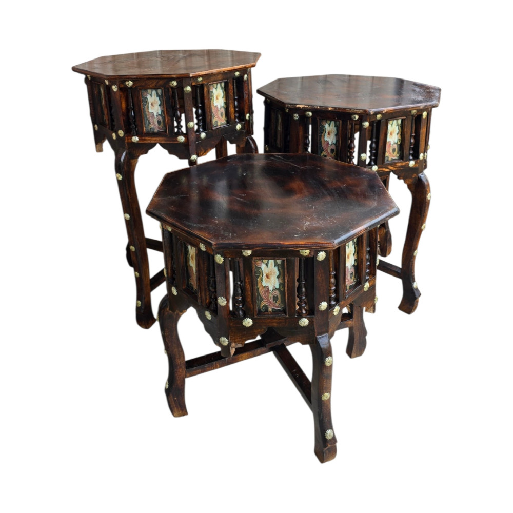 Wooden table set of 3
