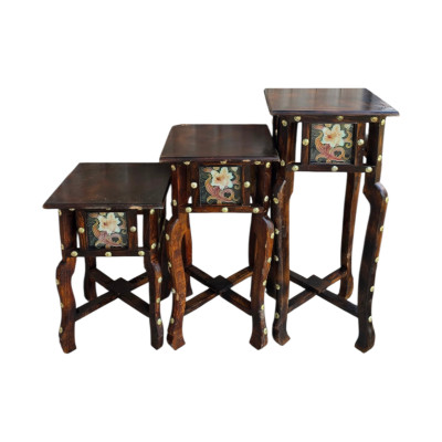 Wooden table set of 3